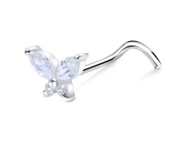 Sparkling Butterfly Curved Nose Stud NSKZ-1752